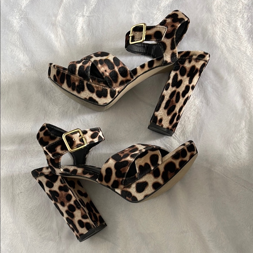 animal print block platform heel size 7 - Picture 3 of 10